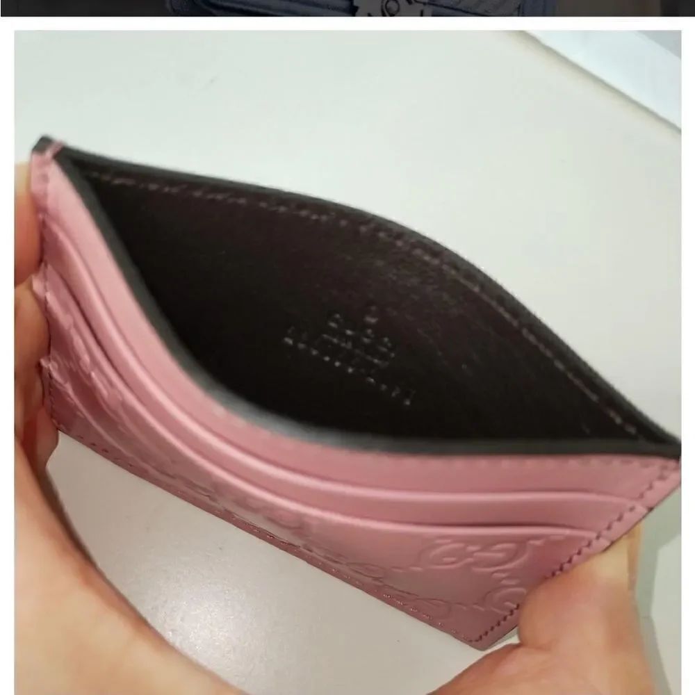 GUCCI Microguccissima Pattern Leather Card Holder NEW - Picture 8 of 9